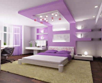 Purple-Ceiling-Design-in-Bedroom