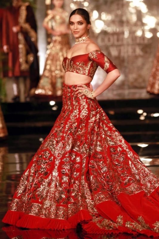 Deepika Padukone with Manish Malhotra's fashion 