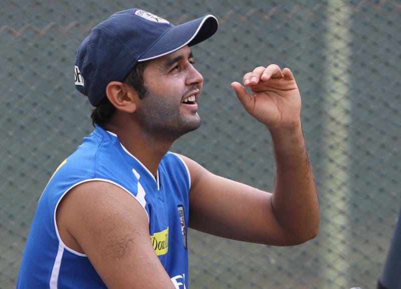 VISHAKHAPATNAM, INDIA - APRIL 8: Deccan Chargers wicketkeeper Parthiv Patel smiles during the practice session at YSR Stadium on April 8, 2012 in Vishakhapatnam, India. Deccan Chargers will play against Mumbai Indians on April 9, 2012 in Vizag. (Photo by Subhendu Ghosh / Hindustan Times via Getty Images)