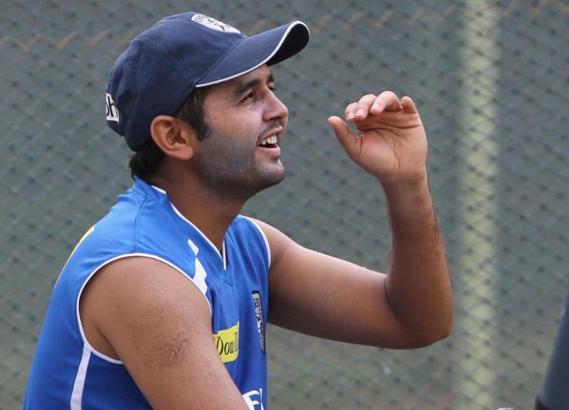 VISHAKHAPATNAM, INDIA - APRIL 8: Deccan Chargers wicketkeeper Parthiv Patel smiles during the practice session at YSR Stadium on April 8, 2012 in Vishakhapatnam, India. Deccan Chargers will play against Mumbai Indians on April 9, 2012 in Vizag. (Photo by Subhendu Ghosh / Hindustan Times via Getty Images)