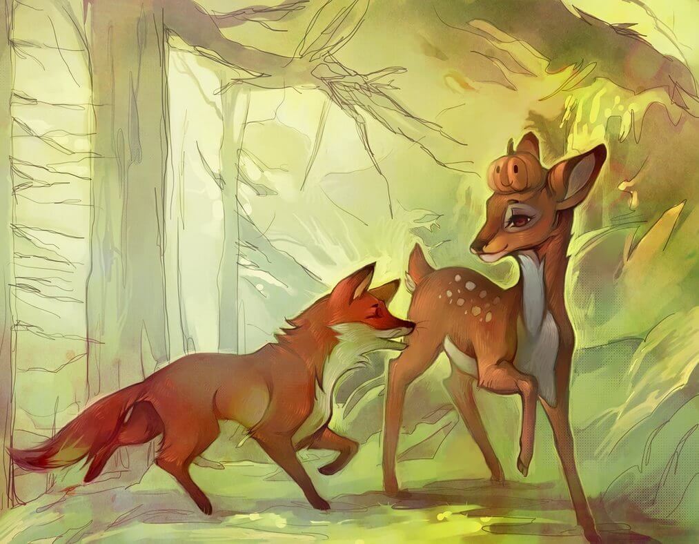 deer_and_fox_by_sawitry-d8cfurf