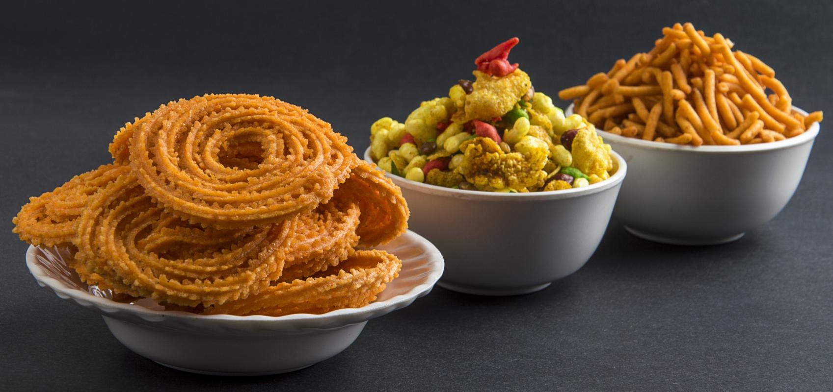 Butter Chakli, Oats Chivda, Chatpati Banana Sev