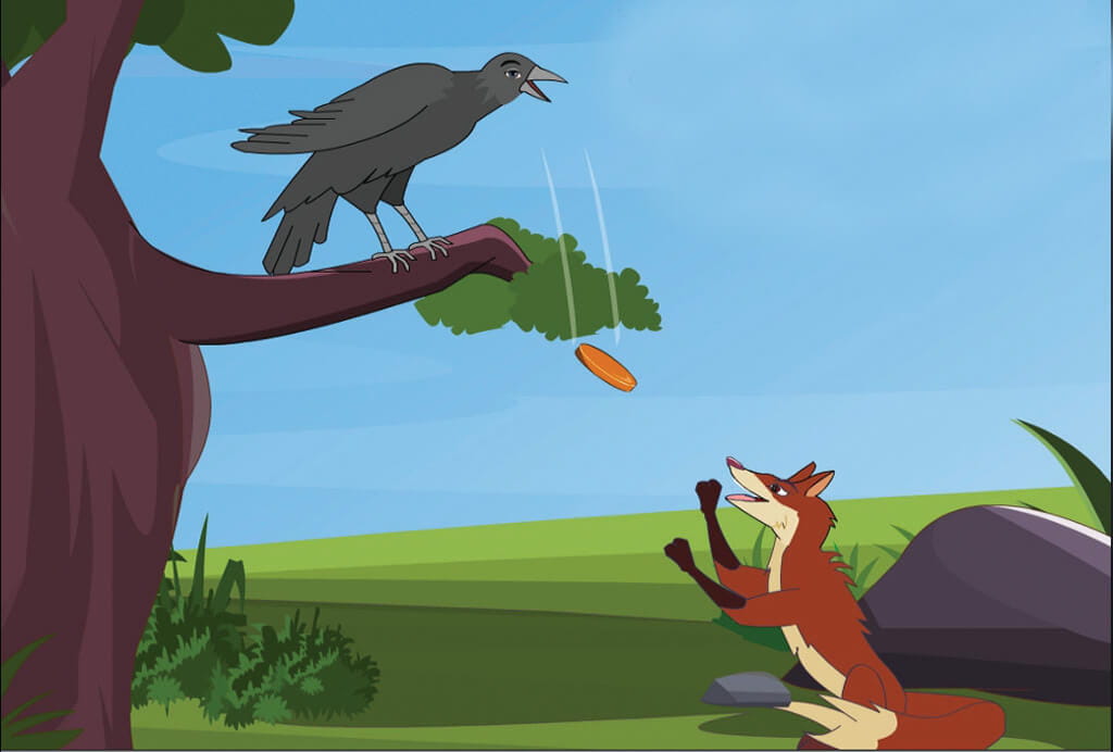 चालाक लोमड़ी और मूर्ख कौआ, The Fox And The Crow