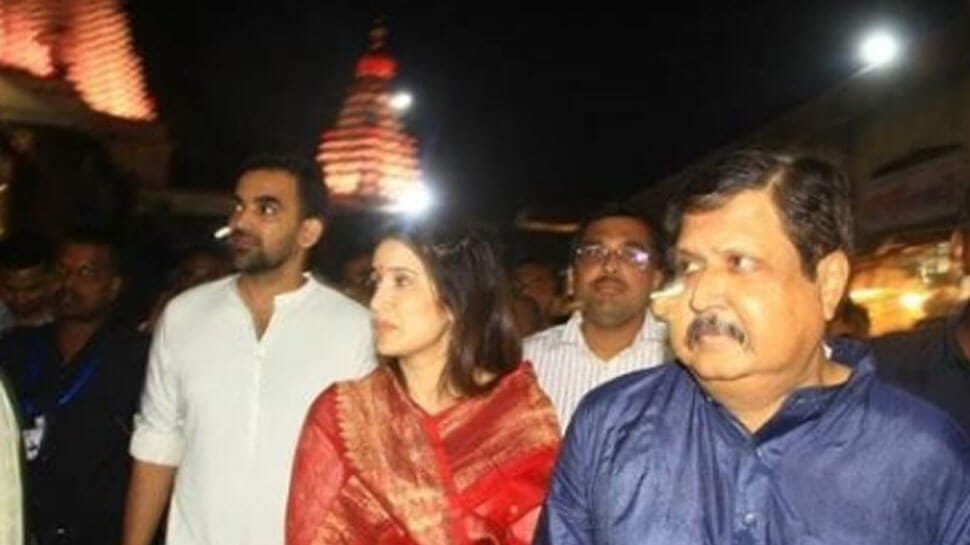 Zaheer Khan, Sagarika Ghatge, Mahalaxmi Temple Kolhapur