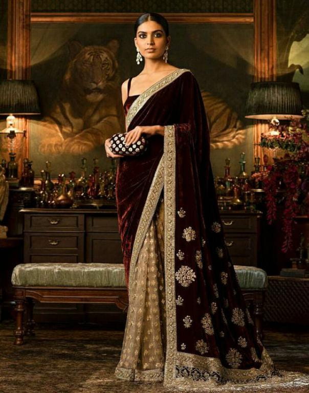 Velvet Saree Like Anushka In This Wedding Season