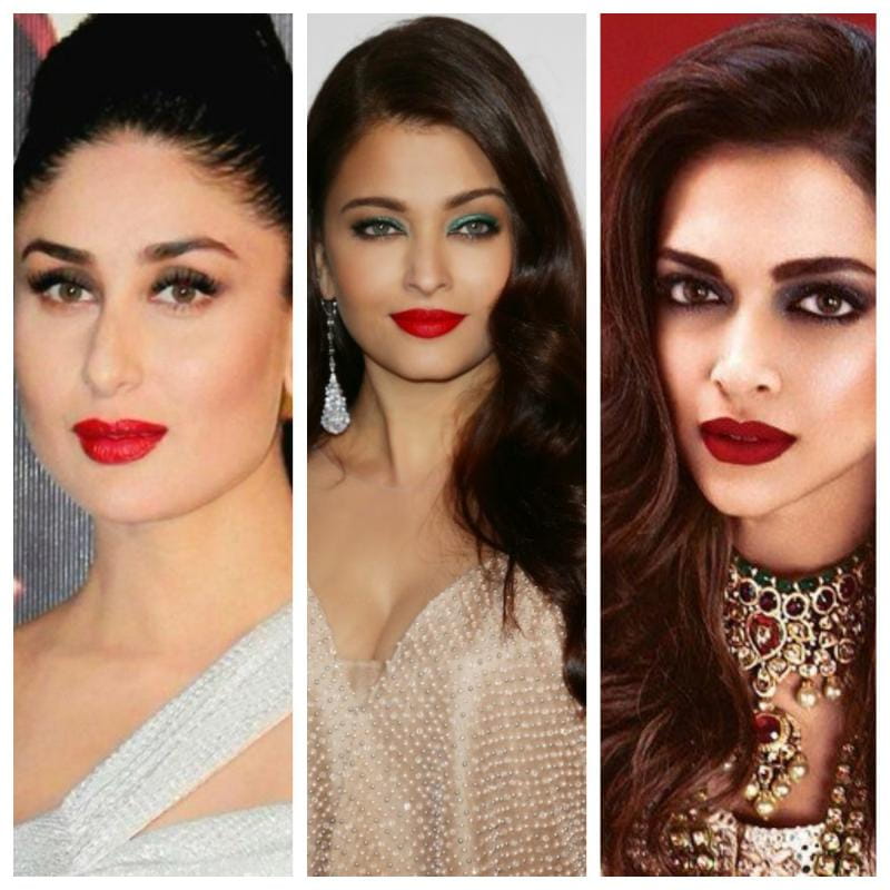 Bollywood Celebrities, Red Lipstick, makeup