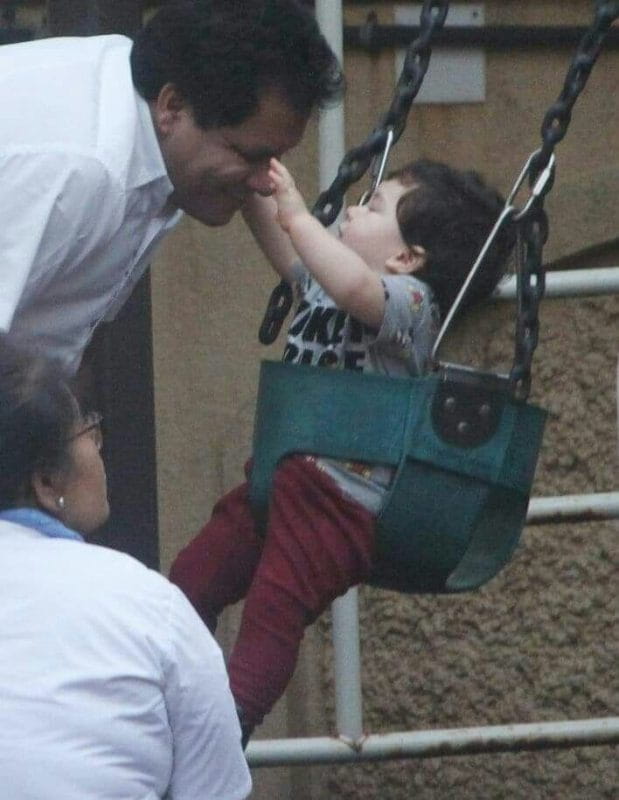 Taimur Ali Khan, Swinging In A Park