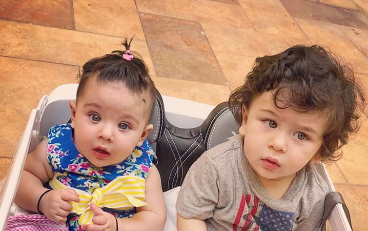 Taimur and Inaaya enjoyed a joy riding together