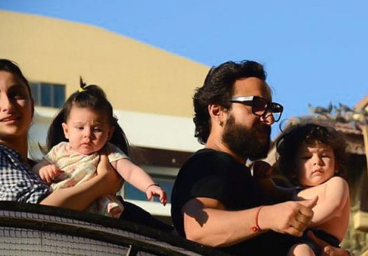 Shirtless pics of Taimur Ali Khan with Papa Saif