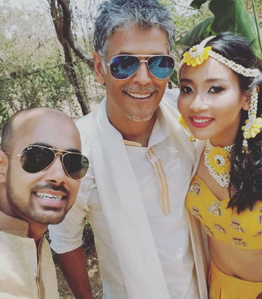 Milind Soman, Ankita Konwar, married couple, wedding pics