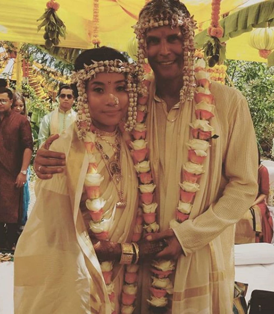 Milind Soman, Ankita Konwar, married couple, wedding pics