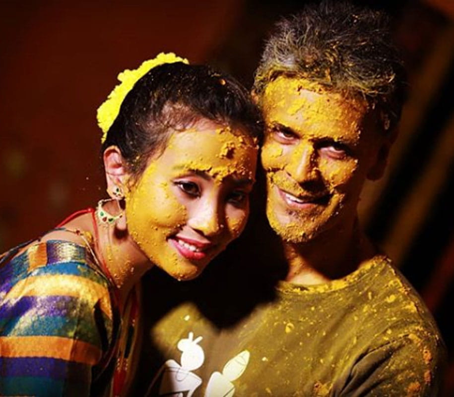 Milind Soman, Ankita Konwar, married couple, wedding pics