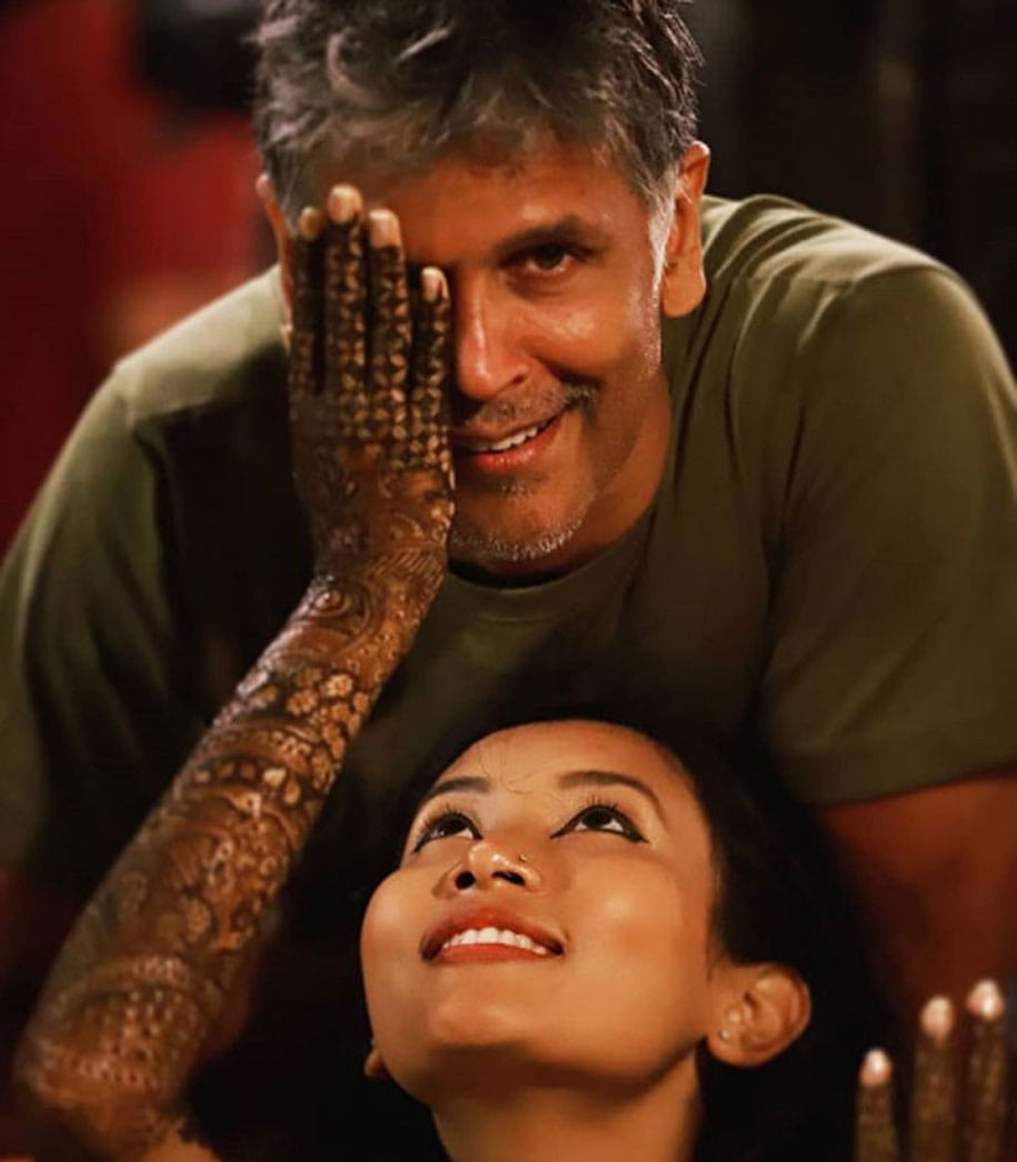 Milind Soman, Ankita Konwar, married couple, wedding pics