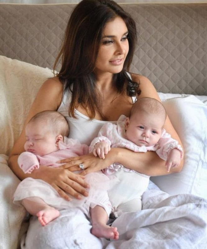 Lisa Ray With Her Twin Babies