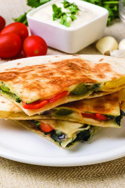 Spinach and Corn Quesadillas