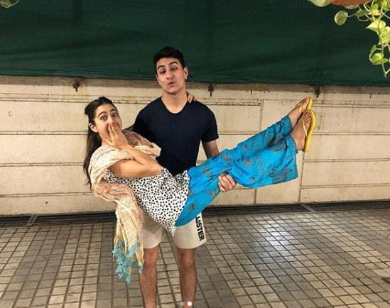 Sara Ali Khan With Her Brother Ibrahim