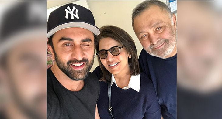 Ranbir Kapoor with parents Rishi Kapoor, Neetu Kapoor