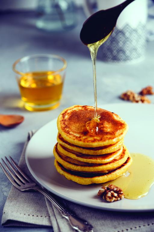 Corn Pancake With Honey