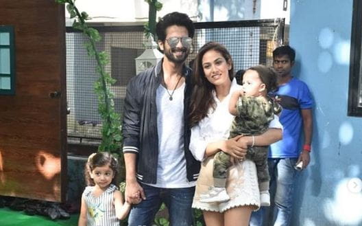 Shahid Kapoor and Mira Rajput with kids