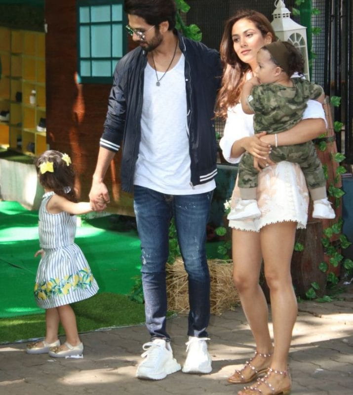 Shahid Kapoor and Mira Rajput with kids