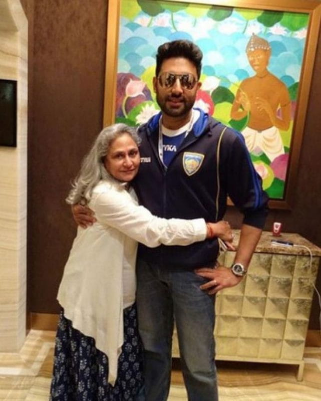 Jaya Bachchan and Abhishek