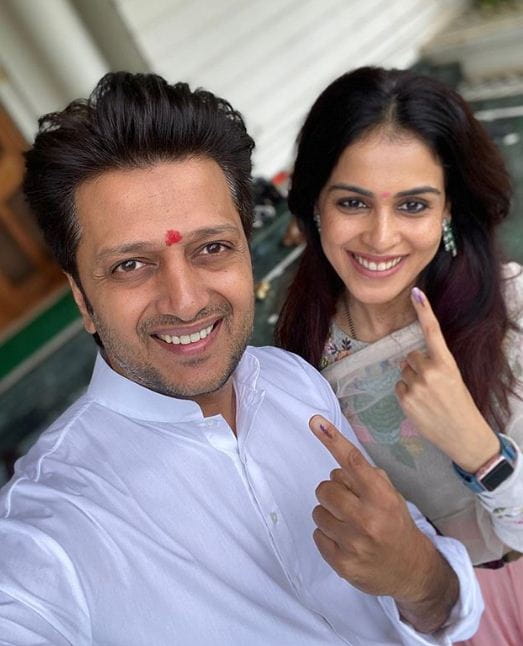 Ritesh Deshmukh and his wife Genelia