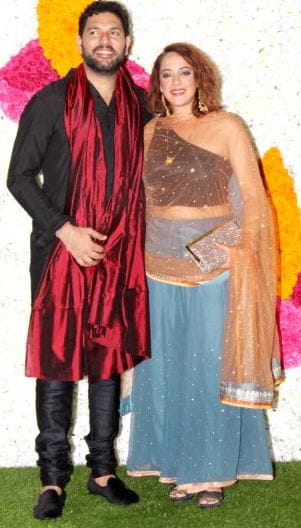 Yuvraj Singh with his wife Hazel Keith
