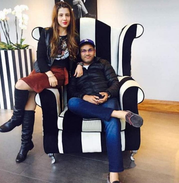 Virendra Sehwag and Aarti Ahlawat