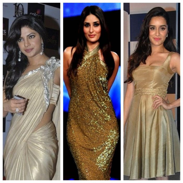 Actresses In Golden Dress