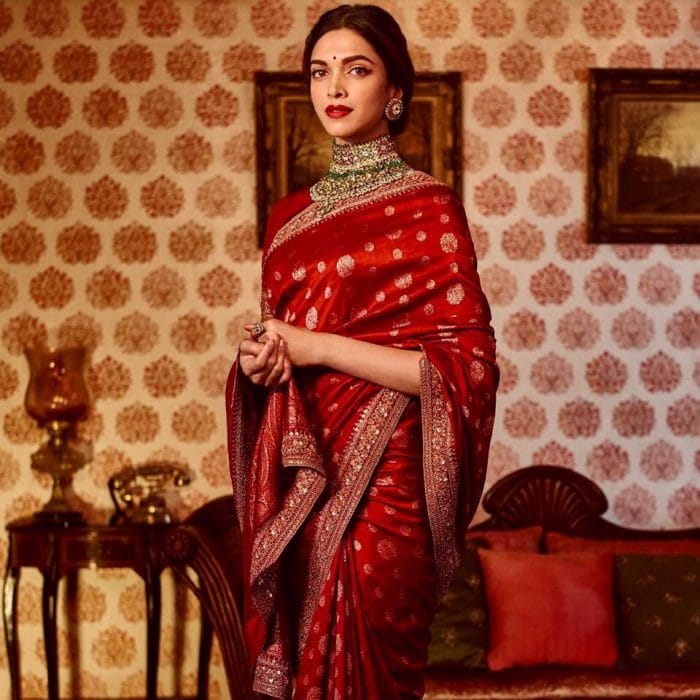 Deepika Padukone in Red Saree
