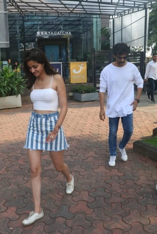 Ananya Pandey's Stylish Skirt Look with Kartik aryaan