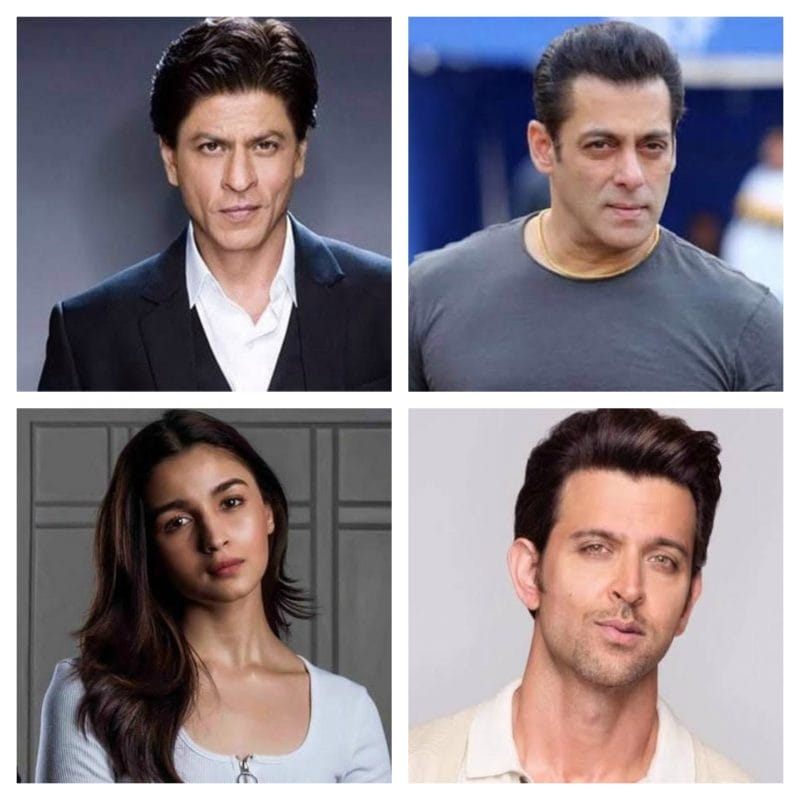 Shahrukh Khan,salman khan, alia bhatt,hrithik roshan