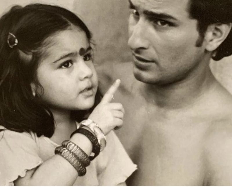 Sara Ali Khan’s Childhood Pics With Abba Saif Ali Khan
