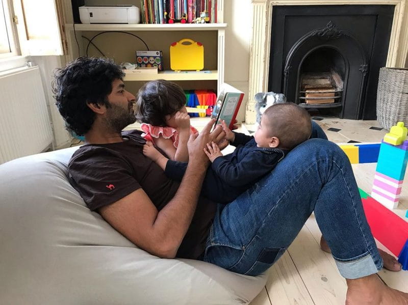 Purab Kohli with his children