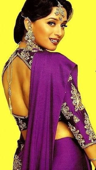 Madhuri Dixit - Purple Saree-Film Hum Aapke Hain Kaun Famous Clothes