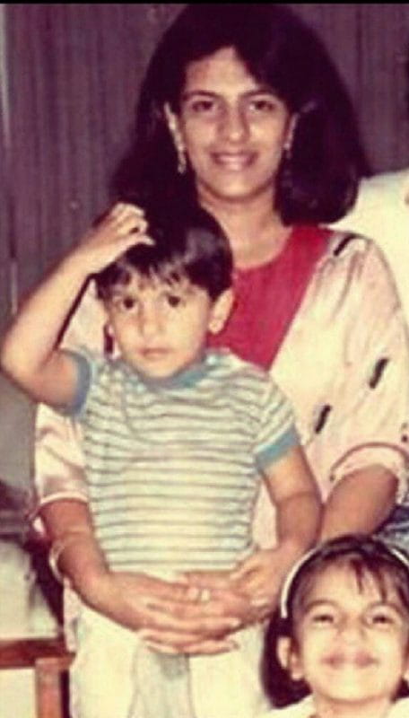 Ranveer Singh with his mother