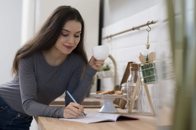 Girl having coffee