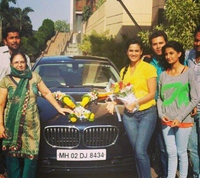 Swetha Tiwari with her luxury car BMW