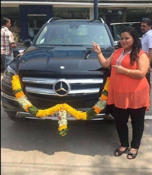 Bharti Singh with her luxury car Mercedes