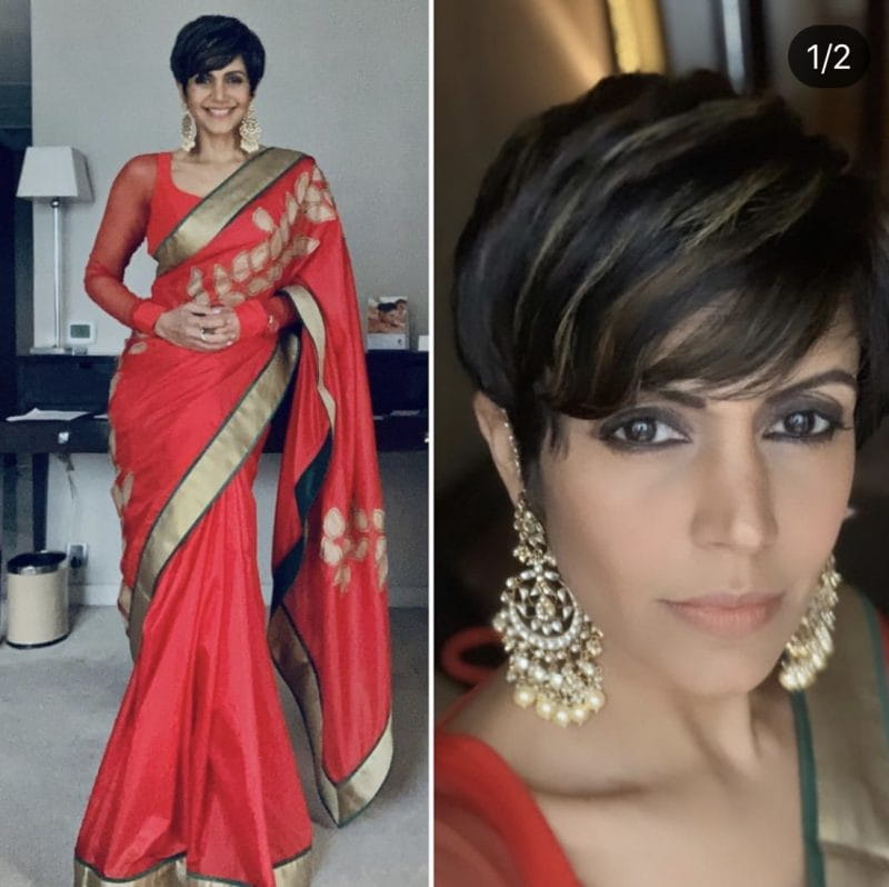 Mandira Bedi in red saree