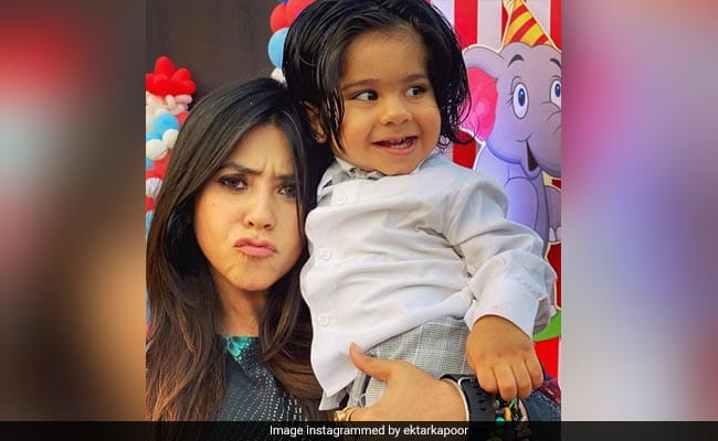 Ekta Kapoor with her son