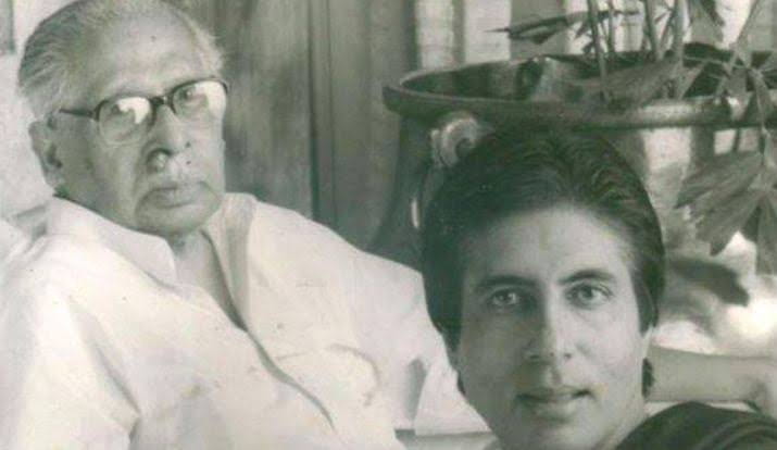 Amitabh Bachchan With his father