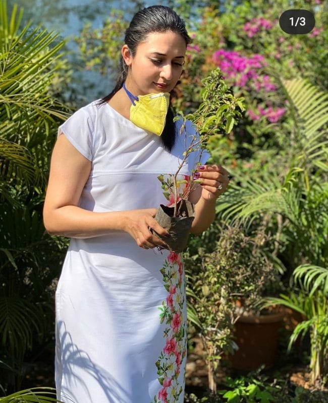 Divyanka Tripathi Gardening At Home