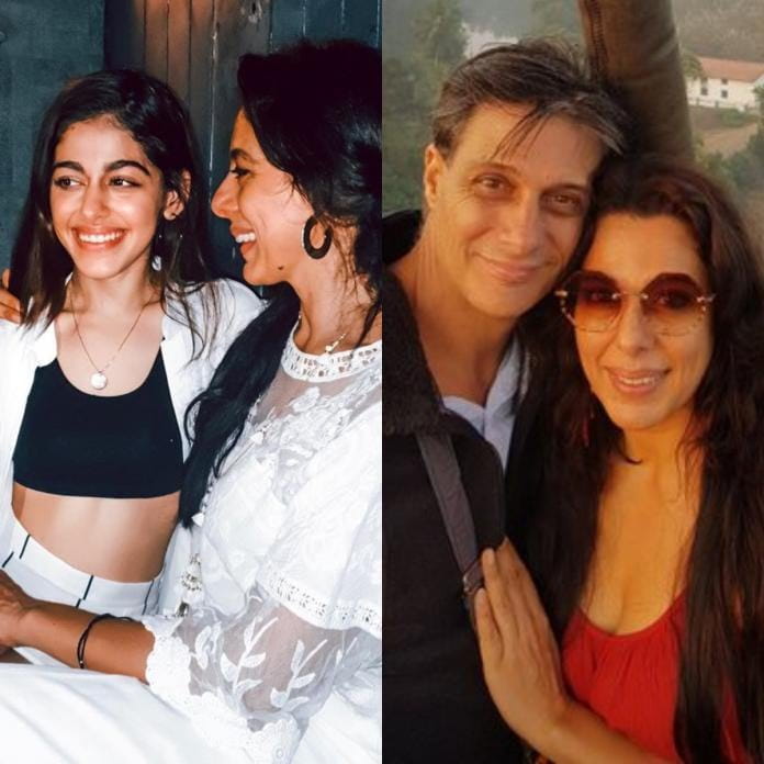Pooja Bedi with Her Daughter and husband