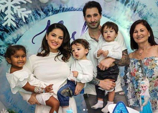 Sunny Leone with her family