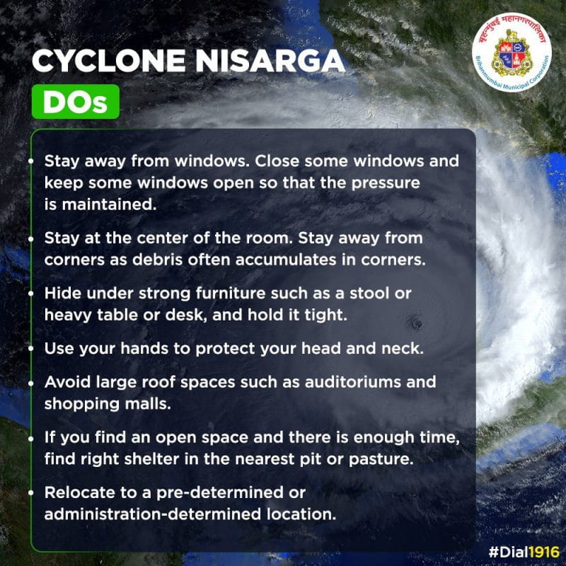 cyclone nisarga bmc message