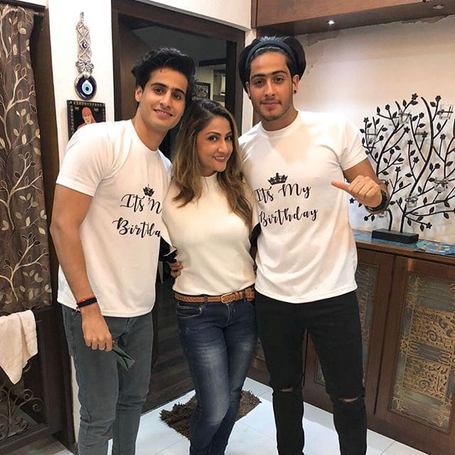 Urvashi Dholakia with her twin sons