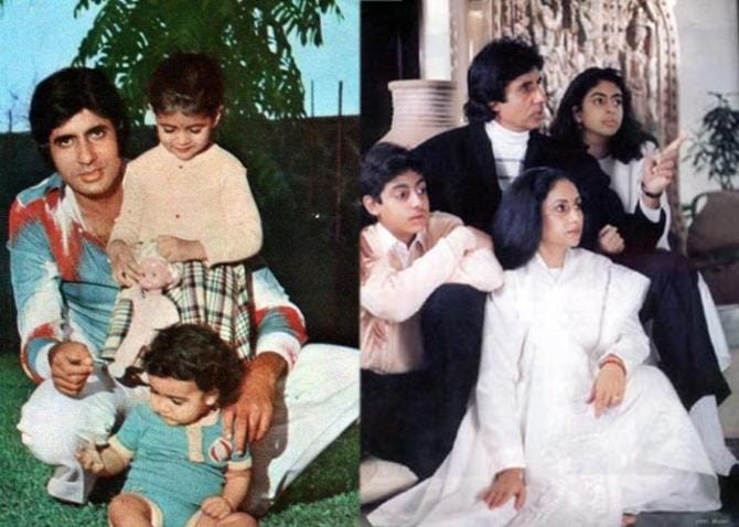 Amitabh Bachchan  Jaya Bachchan with children