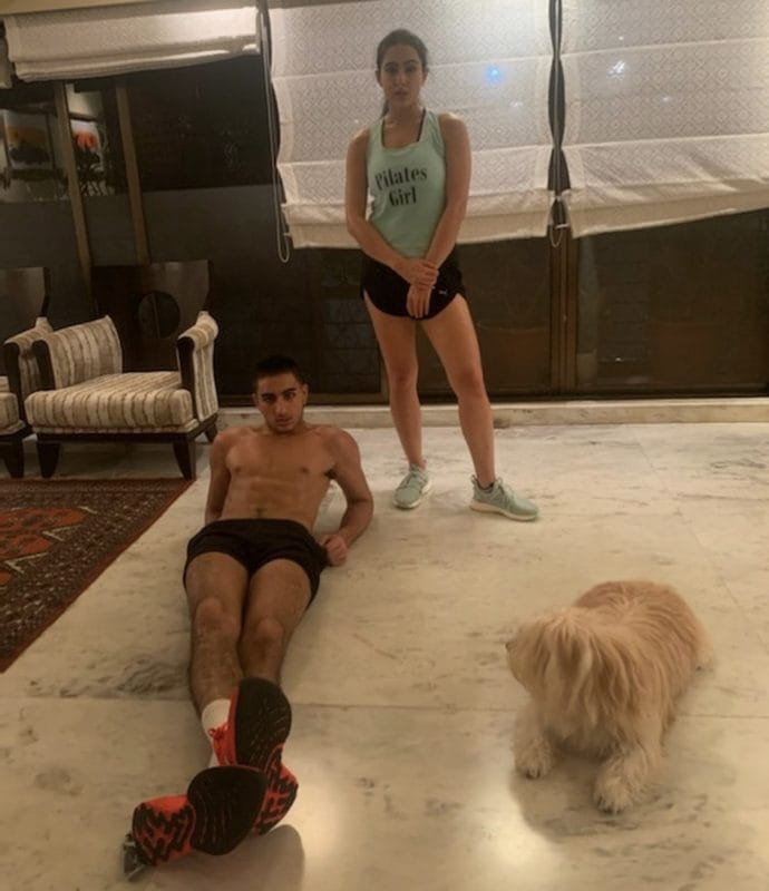 Sara Ali Khan With Brother Ibrahim