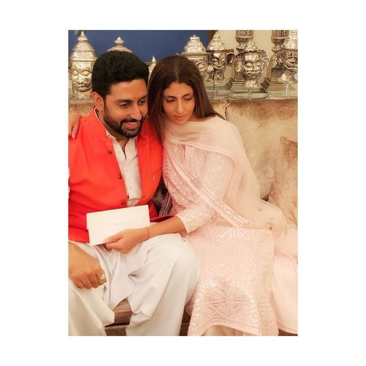 Abhishek and Shweta Bacchan